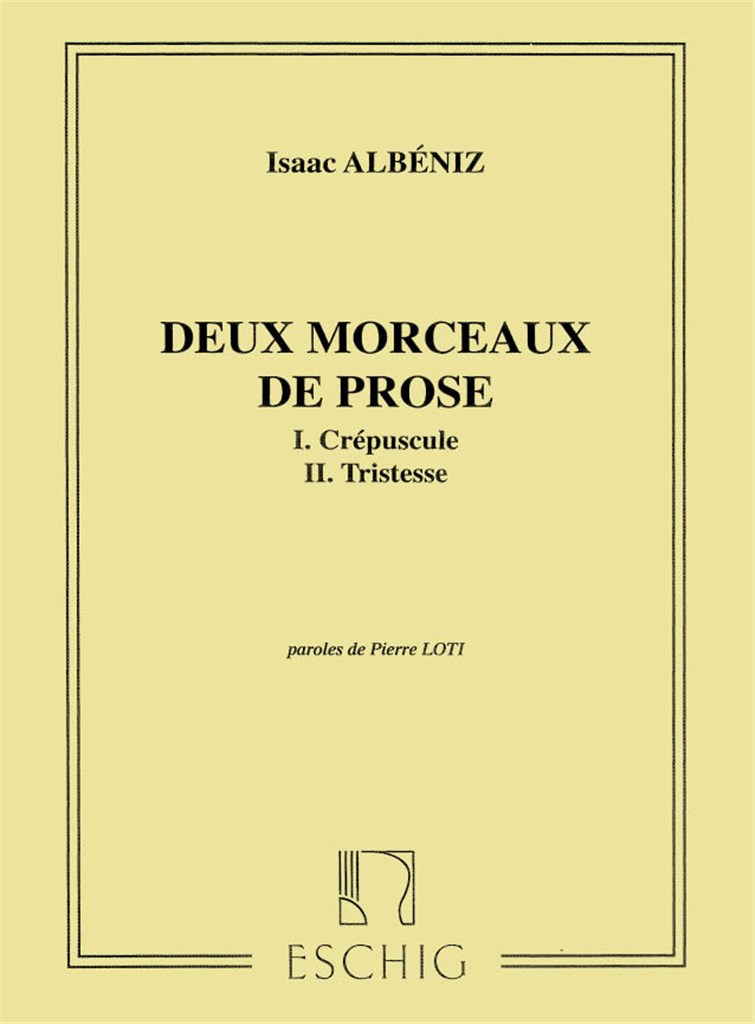 2 Morceaux De Prose I Crepuscule Ii Tristesse
